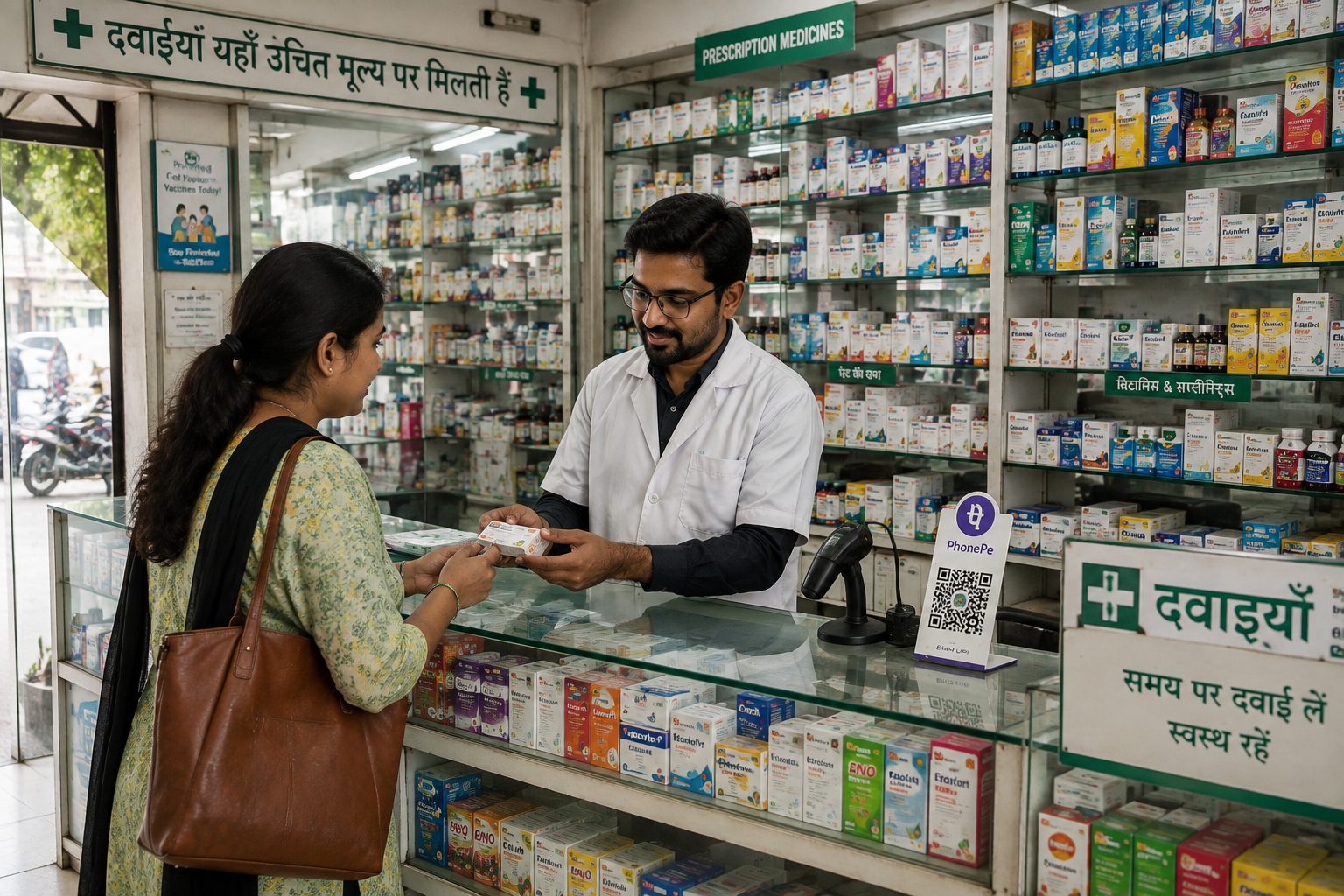 Medicines being provided at the hospital pharmacy